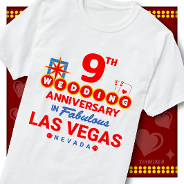 Camiseta 9º Aniversário de Casamento Fabuloso Casal de Las