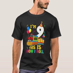Camiseta 9º aniversário do trem Meninas de 9 anos Eu tenho