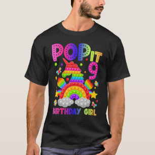Camiseta 9º Aniversário Fidget Toy Pop É Aniversário Rapari