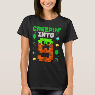 Camiseta 9º Aniversário Gamer Pixel Creepin" Em 9 Vídeo Gam