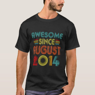 Camiseta 9º Aniversário Impressionante Desde Agosto De 2014
