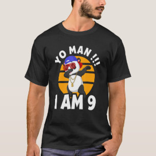 Camiseta 9º aniversário Menino de 9 anos bebendo aniversári