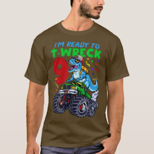Camiseta 9º Aniversário Monster Truck T Rex