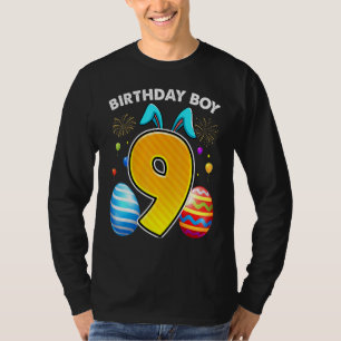 Camiseta 9º Aniversário Páscoa Coelho Orija Nove Anos Anive