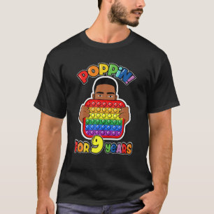 Camiseta 9º Aniversário Pop De Ti Fidget Boy African Americ