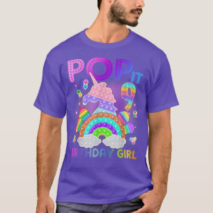Camiseta 9º Aniversário Pop do Unicórnio Fidget Da Rapariga