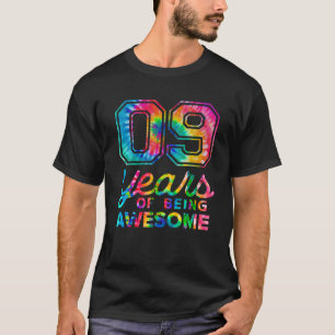 Camiseta 9º Aniversário Tie Dye 9 Anos Homens Incríveis Mul