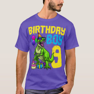 Camiseta 9º aniversário TRex Dinossaur Birthday Boy