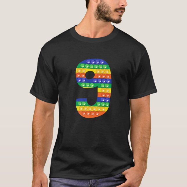 Camiseta 9º Pop De Fidget É Rapariga De Aniversário Nove An (Frente)