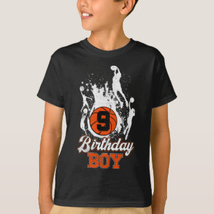 Camiseta 9º Tema de Basquete de Aniversário Garoto de Anive