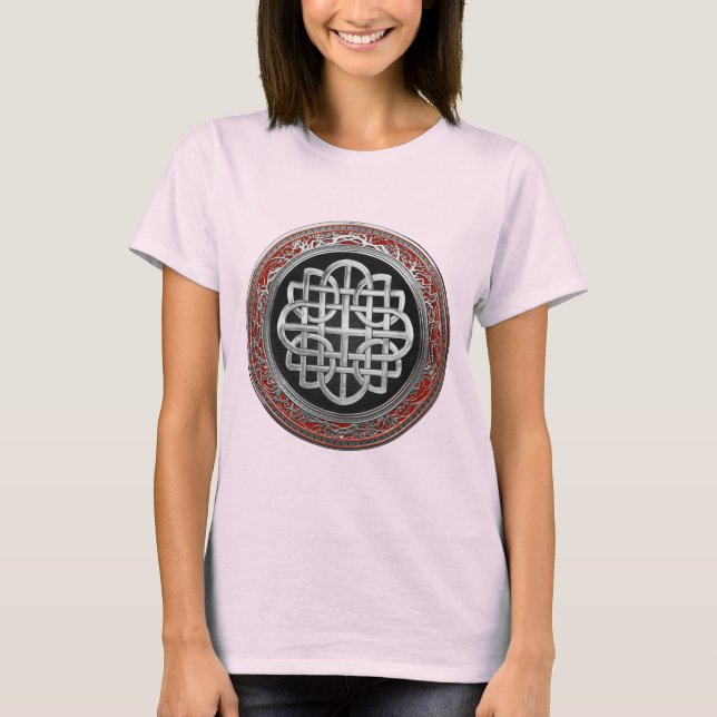 Camiseta [900] Nó de Prata Celta Sagrado Cruz (Frente)