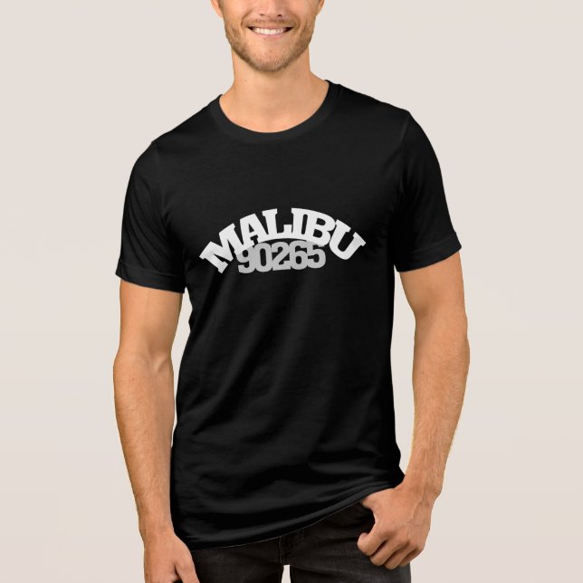 Camiseta 90265 Código Postal Malibu Califórnia Pacific Coas (Frente)