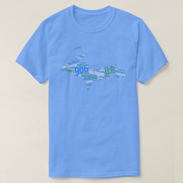Camiseta 906, Lake Superior, Upper Peninsula of Michigan  (Frente do Design)