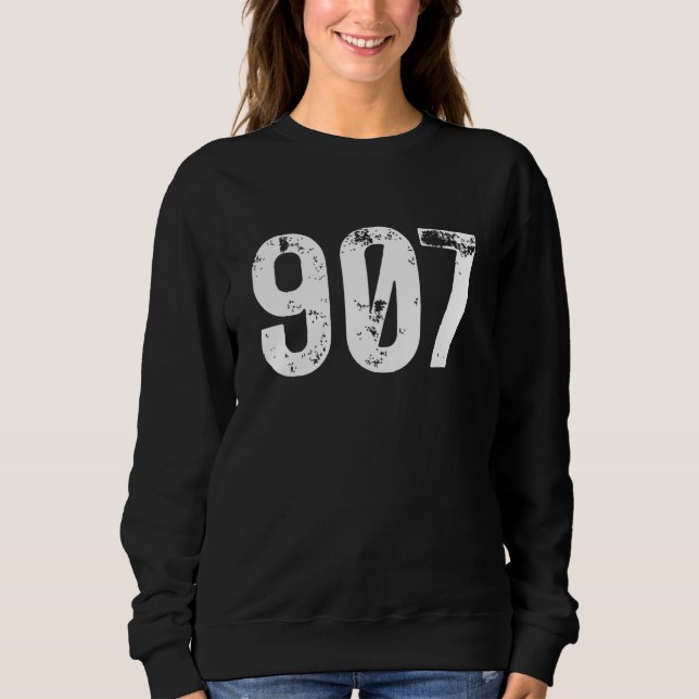 Camiseta 907 Area Code Alaska Mobile Telephone Area Code 90 (Frente)