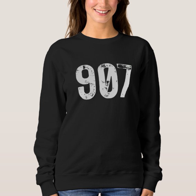 Camiseta 907 Area Code Alaska Mobile Telephone Area Code 90 (Frente)