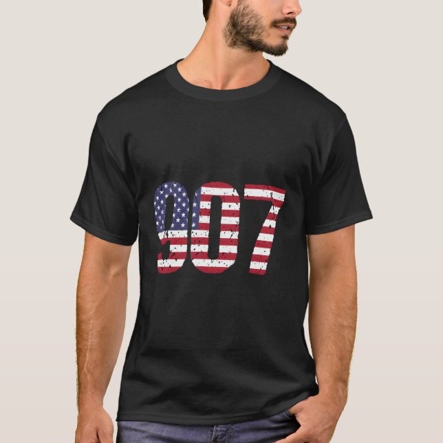 Camiseta 907 Código de área do Alasca (Frente)