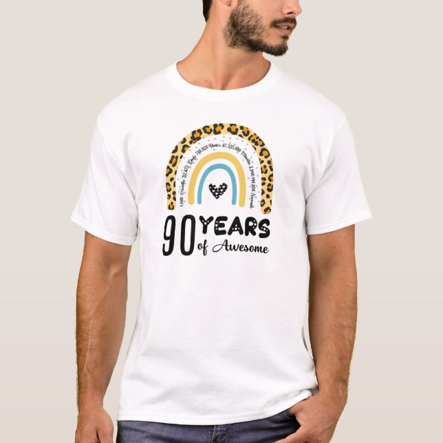Camiseta 90, 90, feliz 90, aniversário (Frente)