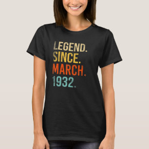 Camiseta 90 Aniversário De 90 Anos De Legenda Desde Março D