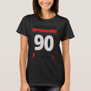 Camiseta 90 Aniversário Lista de Convidados Assinatura Gues