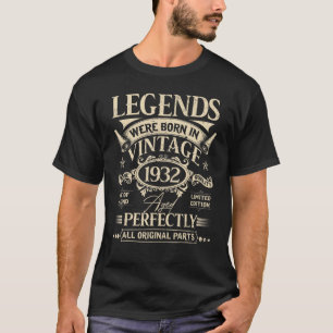 Camiseta 90 Aniversário Para Legendas Nascer 1932 90 Anos V