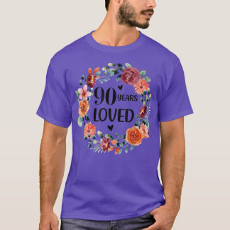 Camiseta 90 Anos Amava Mamãe Vovó 90 Anos Aniversário T
