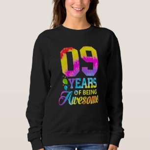 Camiseta 90 Anos De Estar Incrível Tie Dye 9º Aniversário A