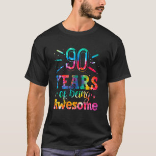 Camiseta 90 Anos De Estar Incrível Tie Dye 90 Anos De Idade