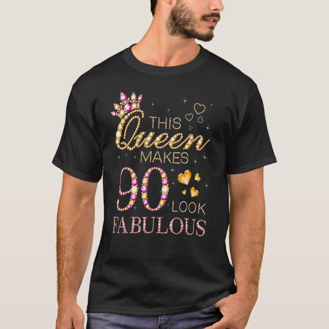 Camiseta 90 Anos De Idade 90 E Fabuloso Desde 1932, Nascido (Frente)