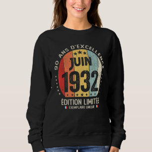 Camiseta 90 Anos De Junho De 1932 Tema Francês 90 Aniversár
