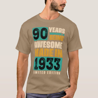 Camiseta 90 Anos de ser Incrível Feito em 1933 Edição Limit