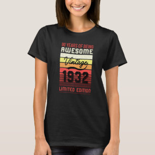 Camiseta 90 Birthday 1932 90 de Aniversário