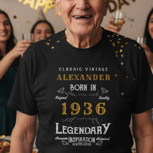 Camiseta 90 Birthday Adicionar Seu Nome Nascer 1935 Legendá