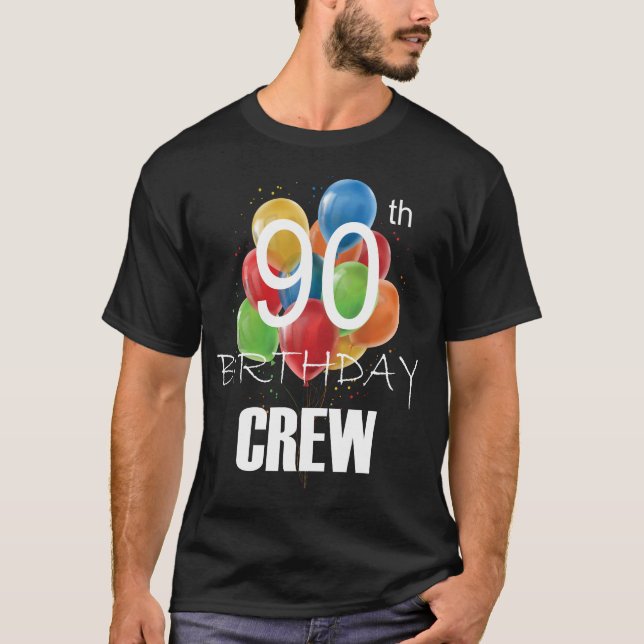 Camiseta 90 Birthday Crew 90 Party Crew Group Men (Frente)
