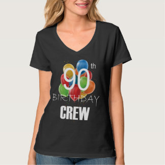 Camiseta 90 Birthday Crew 90 Party Crew Women V-Neck