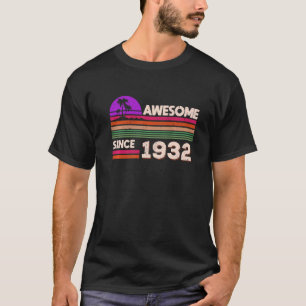 Camiseta 90 Birthday Men Women Incrível Desde 1932