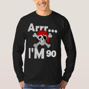 Camiseta 90 Birthday Pirate Skull, 90 Anos De Idade