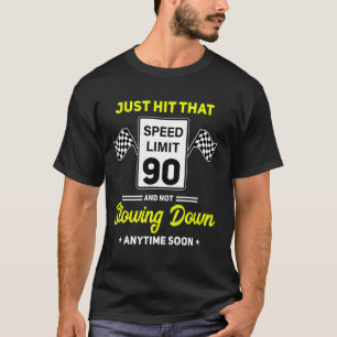 Camiseta 90 Birthday - Sinal de limite de velocidade 90 mph