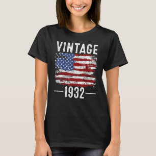 Camiseta 90 Birthday U Flag Vintage American Flag 1932