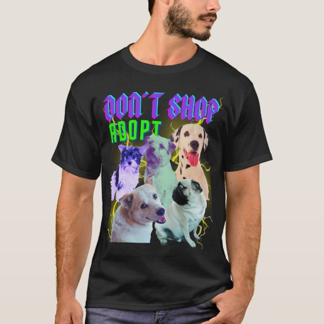 Camiseta 90 Cães Piratas Adote Não compre (Frente)