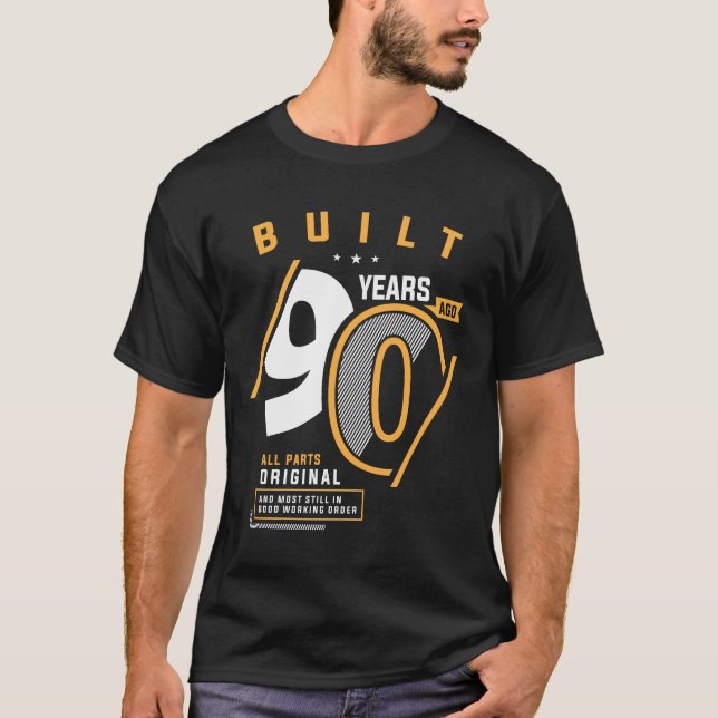 Camiseta 90 de Aniversário Engraçado, 90 Anos (Frente)