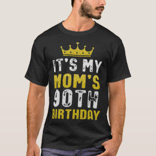 Camiseta 90 De Coroa Amarela Para Mãe Da Filha Filho