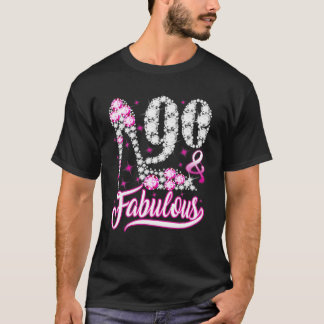 Camiseta 90 E Fabuloso 90 B-Day, Calçados De Diamante Rosa 
