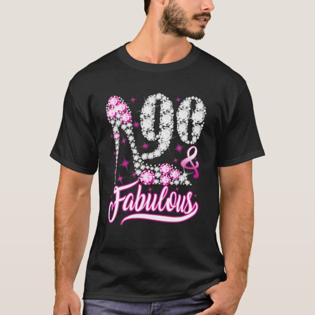 Camiseta 90 E Fabuloso 90 B-Day, Calçados De Diamante Rosa  (Frente)