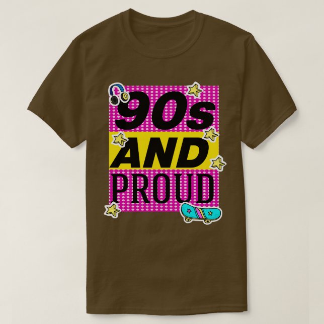 Camiseta 90 e orgulhoso 2 (Frente do Design)