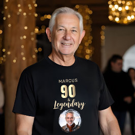 Camiseta 90 & Legendary Gold Photo 90th Birthday
