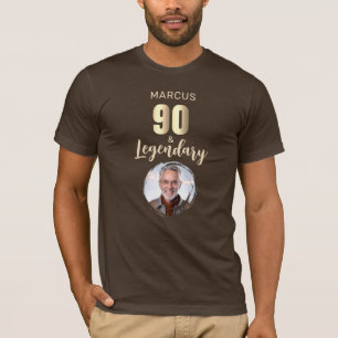 Camiseta 90 & Lendário Ouro Foto 90º Aniversário 