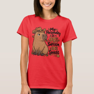 Camiseta 90% Sarcasmo 10% Lanches Capivara Engraçada