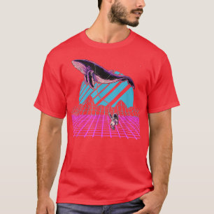 Camiseta 90s Art Synthwave Space Astronomy Whale Vaporwave 