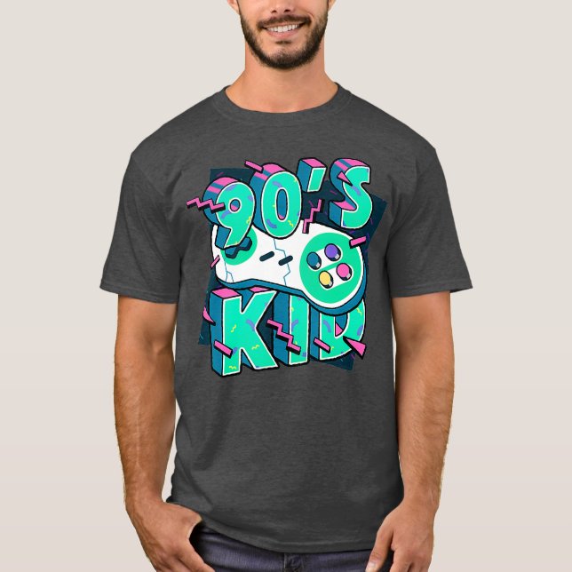 Camiseta 90s Kid Funny Retro Style Video Gaming Graphic (Frente)