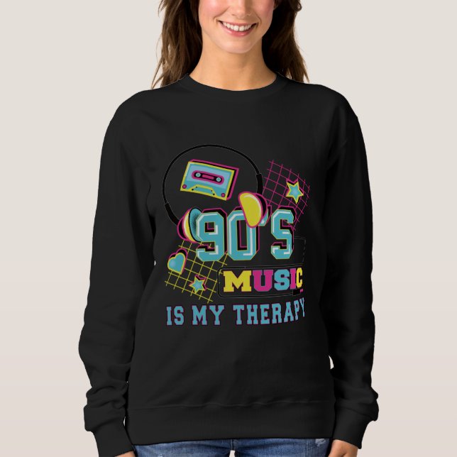 Camiseta 90s Music Is My Therapy 90s Party Outfit (Frente)